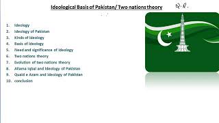 Ideology of Pakistan and Two nations theory [upl. by Ehcrop]