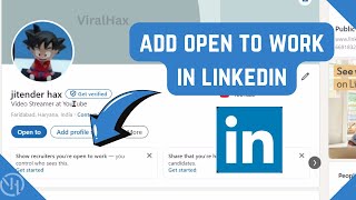 How to Add Open to Work on Linkedin  Add Open to Work Linkedin [upl. by Nuawd]