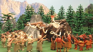 Néandertal VS CroMagnon  Bataille préhistorique et Mammouths  Stop motion Playmobil [upl. by Zetrauq]