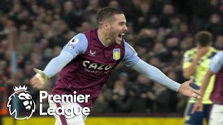 Emiliano Buendia doubles Aston Villa edge over Leeds United  Premier League  NBC Sports [upl. by Abisha687]