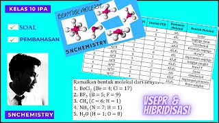 BENTUK MOLEKUL SENYAWA  VSEPR dan HIBRIDISASI [upl. by Einahc]