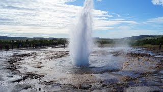 The Geysirs of the Haukadalur Geothermal Area Geysir Strokkur  IslandIceland [upl. by Maer]