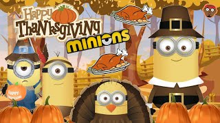 Minions Thanksgiving  Thanksgiving Run and Freeze  Minions Game For Kids  PhonicsMan Fitness [upl. by Osmen]