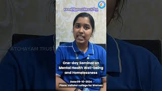 Oneday Seminar on Mental Health Wellbeing and Homelessness mentalhealth homeless [upl. by Mairhpe71]