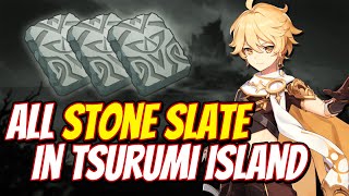 All Stone Slate in Tsurumi Island Locations FULL GUIDE  Genshin Impact 22 [upl. by Bywaters]