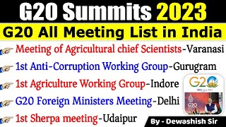 G20 Summit 2023  G20 Summit India  G20 शिखर सम्मेलन 2023  Summit 2023 Current Affairs [upl. by Fia]