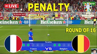 🔴PENALTY  FRANCE vs BELGIUM  EURO 2024 GERMANY ROUND OF 116  PES [upl. by Susumu]