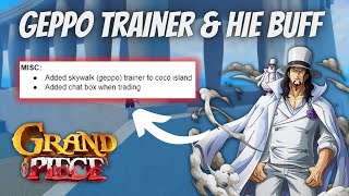 Geppo Trainer amp Hie Buff New GPO Update [upl. by Anawyt]