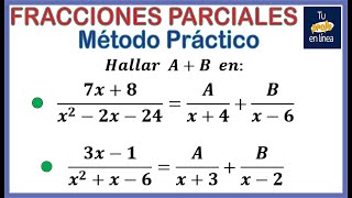 FRACCIONES PARCIALES 02 Denominador AxB Método Práctico [upl. by Cerelia]