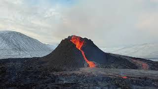 1 minute of volcano eruption in Iceland 2021 [upl. by Nauqal]