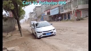 CarsTrucks Vs Potholes 66  Cracked road and potholes [upl. by Cobb]