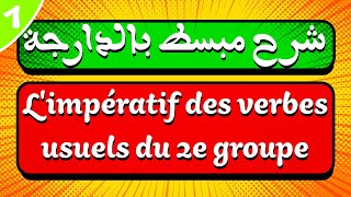 شرح مبسط بالدارجة لدرس Limpératif des verbes usuels du 2e groupe [upl. by Anircam]