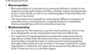 Unit 1 Properties of a Biomaterial [upl. by Thurmann]