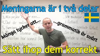 Sätt ihop meningarna korrekt övning SFI [upl. by Alves814]