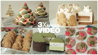 105 3x Speed 케이크 디저트 베이킹 영상  Cake Dessert Baking Video  크리스마스 쿠키 쿠키슈 치즈케이크  Cooking tree [upl. by Crystal442]