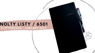 NOLTY LISTY 6501 2021  FLIPTHROUGH  JANUARY  BULLET JOURNAL [upl. by Idrahs]