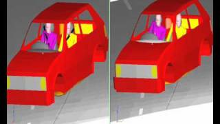 Collision Reconstruction  Comparison of belted and unbelted occupants [upl. by Nivk]