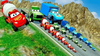 TRANSPORTING PIXAR CARS amp FRUITS WITH COLORED amp JOHN DEERE vs CLAAS vs TRACTORS  BeamNGdrive 962 [upl. by Cacie848]