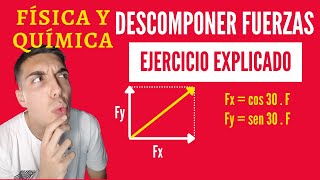 DESCOMPOSICIÓN de FUERZAS VECTORIALES en Ejes Cartesianos Ejercicios DINÁMICA Física [upl. by Humfried]