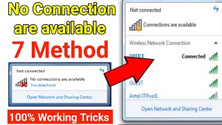 🔥 Wifi not connected Problem in windows 7  Fix this problem  no Connection are available in device [upl. by Anaeirb]