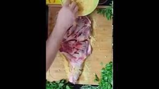 Scoring leg of lamb for cooking in sous vide [upl. by Lad]