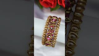 ✨ Minimalist elegant bangles ✨ silkthreadkundanbangles threadbangles kundanbangles [upl. by Anayek]