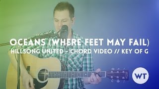 Oceans Where Feet May Fail  Hillsong United  Chord video key of G acoustic [upl. by Clift]