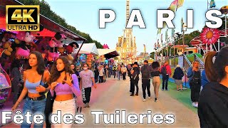 【4K】🇫🇷Evening Walk in Paris La Fête Foraine des Tuileries 2021 [upl. by Arbmahs18]