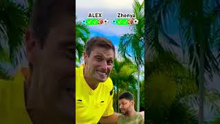 Alex vs Zhenya Challenge with punishment greenscreen shorts challenge trending funny foryou [upl. by Dari]