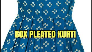 Box pleated kurti cutting amp stitching  Easy tutorial  homework [upl. by Booma]