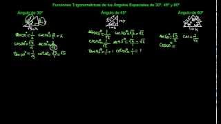 Funciones Trigonométricas de los Angulos Notables de 30º 45º y 60º  Teoría y Ejercicio 1 [upl. by Nnainot]