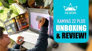 Huion Kamvas 22 Plus Unboxing and Review [upl. by Nevart]