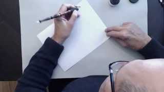 Master Penman John DeCollibus Basic tips for LeftHanded Calligraphers [upl. by Nariko]