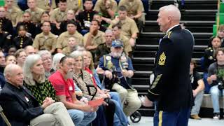 Finding the oldest veteran at the 40th Veterans Day Ceremony at West Iredell High School [upl. by Atiran]