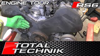 Audi RS6 BCY Engine Guided Tour Engine Removed  Audi RS6  C5  19972005  Total Technik [upl. by Levram]