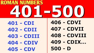 Roman Numerals 401 to 500  Roman Numbers 401 to 500  Roman ank 401 to 500 [upl. by Tsuda]