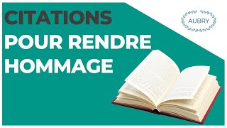 Citations pour rendre hommage à une personne décédée [upl. by Hembree50]