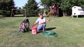 Running a pressure washer off a bucket of water [upl. by Atinyl]