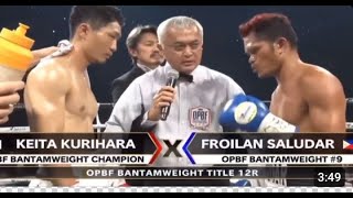 First Round knockout Froilan Saludar VS keita kurihara [upl. by Rolyat768]