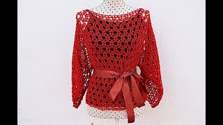 Blusa de mujer a crochet o ganchillo para fiesta Majovel muy fácil y rápido crochet ganchillo [upl. by Massimo]