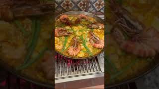 Paella on our Argentinean style grill paella paellalovers bbqgrill grill grillmaster [upl. by Augy328]