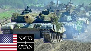 US Army Tanks and armored vehicles during NATO military exercises in Poland [upl. by Robinetta377]