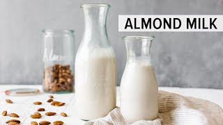 HOW TO MAKE ALMOND MILK  dairyfree vegan nut milk recipe [upl. by Blankenship]