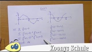 Kurvendiskussion mit sinx  Ableitungen Nullstellen Extrempunkte Wendepunkte [upl. by Anima]