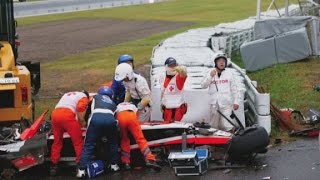 F1 driver Jules Bianchi injured in crash [upl. by Clarey]