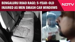 Bengaluru Road Rage  5YearOld Injured As Men Smash Car Windows [upl. by Gery]