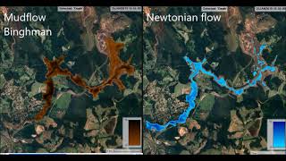 HEC RAS Mudflow Brumadinho Dam Break  No Newtonian Flow [upl. by Hilary]