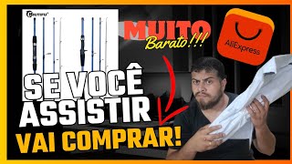 Vara de pesca do Aliexpress é boa  Biutifu da China CARBONO unboxing aliexpress shopee [upl. by Rennat]