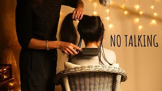 No talking ASMR Long hair brushing and braiding [upl. by Cuda]