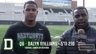 Football Gameplans 2016 Dartmouth Pro Day Interview Dalyn Williams [upl. by Nomrah820]